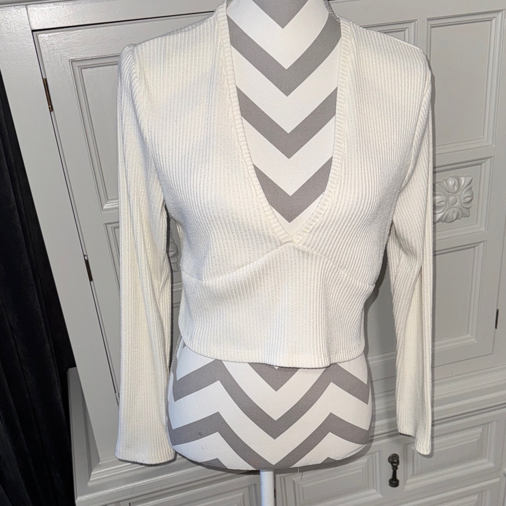 Wild Fable V-Neck Ribbed Women's Crop Top Size XL
